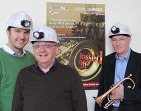 Brassed-Off-Collaboration---press1 Tom Roberts, Producer of the Garrick Rep Company, Stephen Brunton, President of the Lichfield Players and Wesley Kendrick, Musical Director of Amington Band