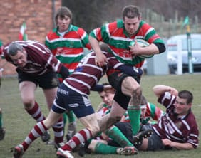 David Peplow tries to break a tackle