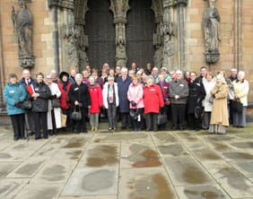 Cllr David Smith shows tourism representatives around Lichfield