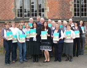 Christine Cole and Beverley Davidson with some of those who attended the training event