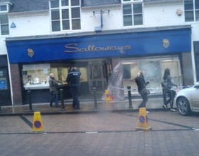 The damaged Salloways shop front. Pic: Sam Ackroyd