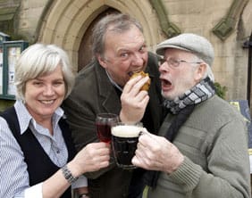 winebeerfestival Elaine Davies, Stuart Davies and Brian Pretty. Pic: Robert Yardley