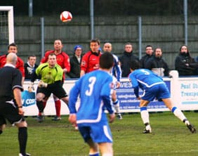 CHRIS-HORTON-1-0 Chris Horton scores for Chasetown against Mickleover Sports. Pic: Dave Birt