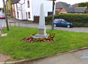 Green with Monument mock up An artist's impression of the war memorial in Wigginton