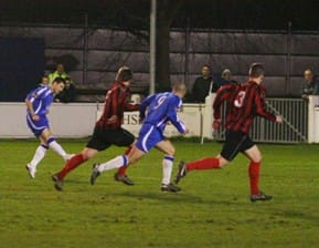 perrow 1-0 Dean Perrow makes it 1-0 against Leek Town. Pic: Dave Birt