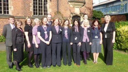 nvq in customer services Mark Robertson, Nina Dawes, Jo Darnell and Rita Wilson with members of the Lichfield Connects team
