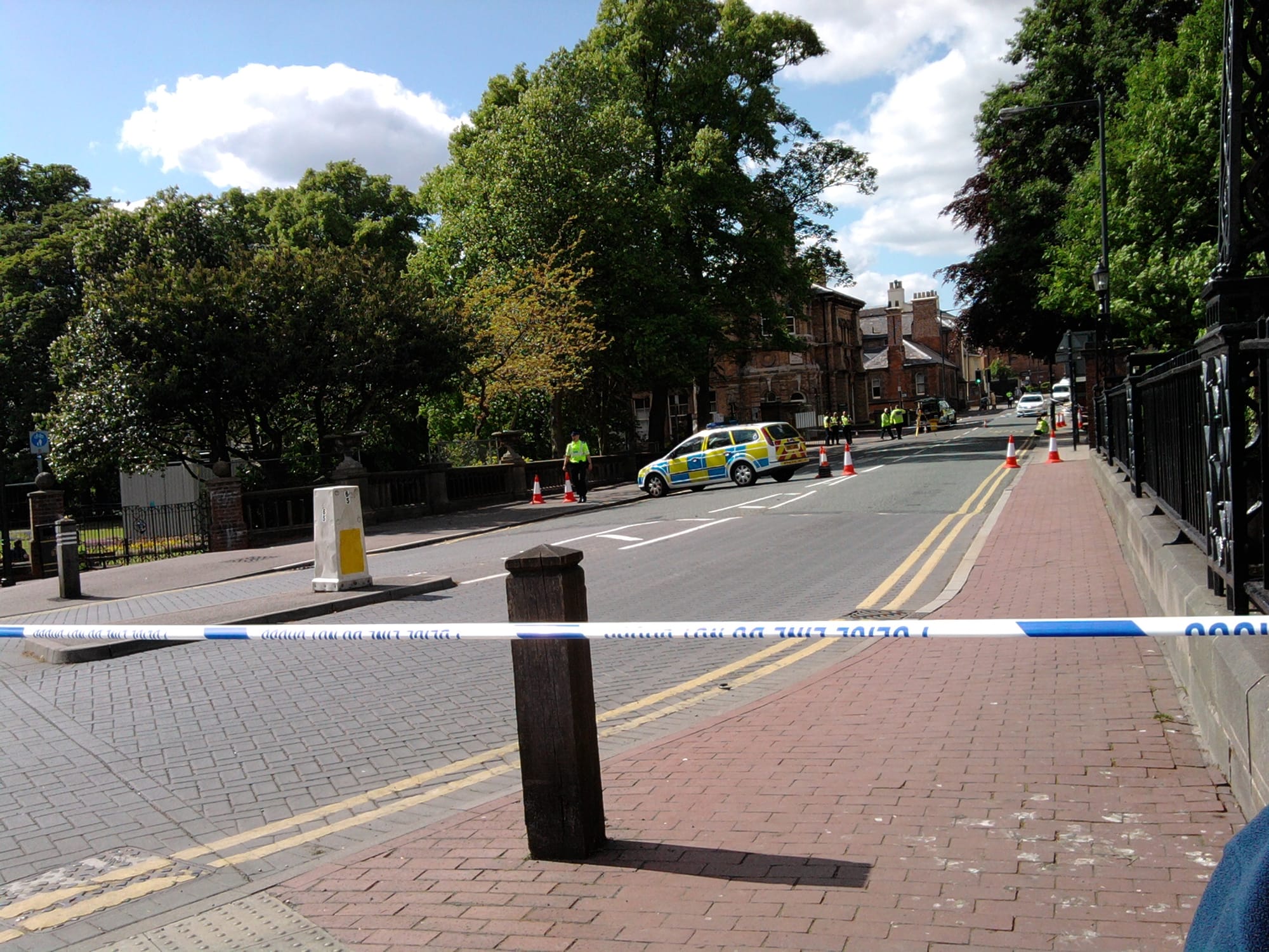 Beacon Street was cordoned off after the incident. Pic: Sam Ackroyd
