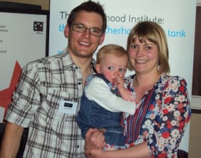 Hit the Ground (2) Kevin Rock with wife Anna and daughter Phoebe