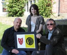 Mark Rogers, Creative Director of Igloo57, with Rachael Sivewright and President of the Lichfield Players, Stephen Brunton