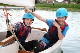 Stowe Pool 3 Ross Cotton and Aaron Robinson set sail at Stowe Pool