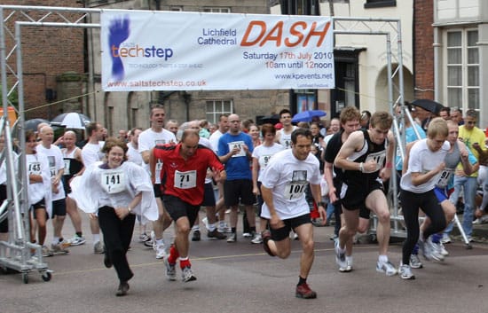 One of the Lichfield Cathedral Dash relay races