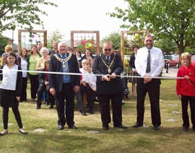 Cllr Diggle, Cllr Andrew James (Mayor of Fazeley Town Council) and Guy Taylor with invited guests