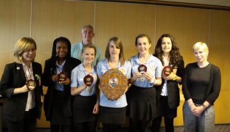 The winning King Edward VI Scool students