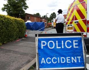 Police cordon off the property in Meadway Street