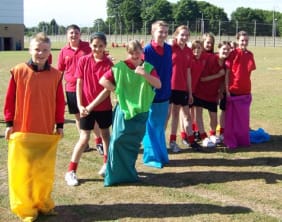 MiniOlympiscf Chasetown Specialist Sports College students taking part in a mini-Olympics event
