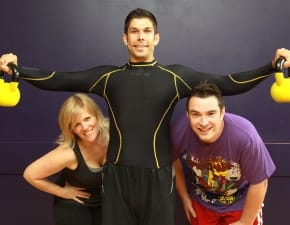 Rachel New and Ed James with Karl Frew