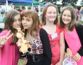 Chantelle, Holly, Ellie and Nicole Local youngsters enjoying the Mile Oak and Fazeley Festival. Pic: John Wedrychowski
