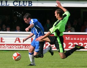 Chasetown FC's Danny Smith gets away from his marker. Pic: Dave Birt