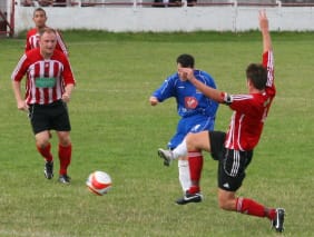 dean perrow makes it 2-2 Dean Perrow makes it 2-2 against Atherstone. Pic: Dave Birt