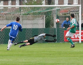 grant-ryan-hits-the-winner-1-0 Chasetown FC's Grant Ryan scores North Ferriby United. Pic: Dave Birt