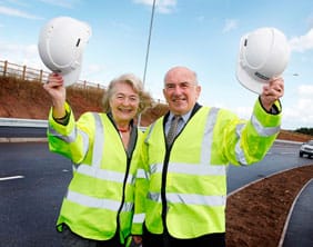 Pipehill-Junction-2 County Councillors Erica Bayliss and Terry Finn at the new junction