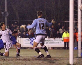 Danny Smith scores against Port Vale. Pic: The Birmingham Post and Mail
