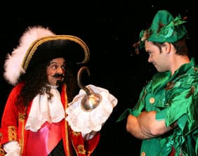Ian-Adams-as-Captain-Hook-and-Barney-Harwood-as-Peter-Pan Ian Adams as Captain Hook and Barney Harwood as Peter Pan