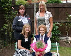 Catharina-copy Carmel Warren with Marian Tague (Social Services), Jo barker (Bromford Floating Support) and Catharina Page