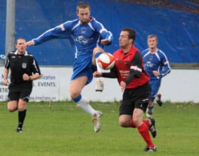 David Bridgewater battles for the ball. Pic: Dave Birt