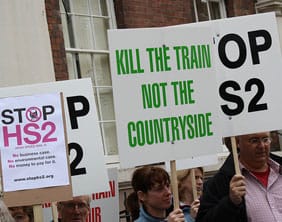 hs2protesters HS2 protesters outside the Lichfield Guildhall