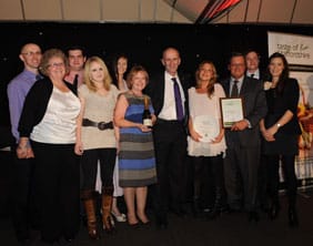 The team from Packington Moor collecting their award.