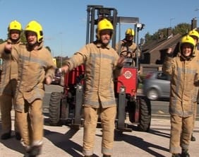 Firefighters filming the video