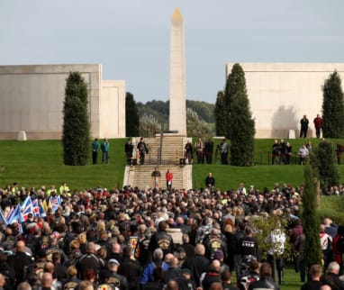 Motorcyclists gathered at the National Memorial Arboretum. Pic: Steve Evans