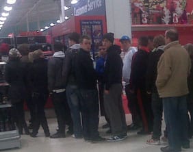 People in the queue to buy the new Call of Duty game in Lichfield