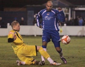 Jimmy Turner is tackled. Pic: Dave Birt