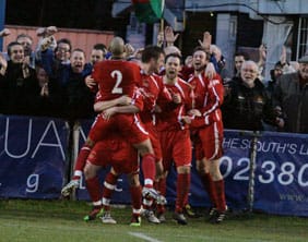 Chasetown's players celebrate. Pic: Dave Birt