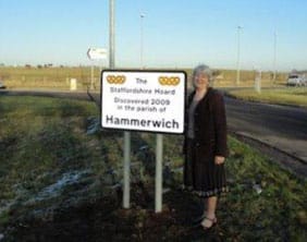 Erica Bayliss with one of the new Hammerwich signs