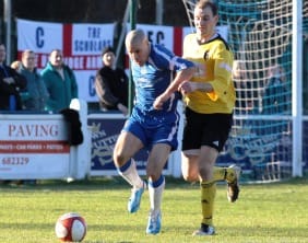 gary hay Chasetown's Gary Hay gets away from his marker. Pic: Dave Birt