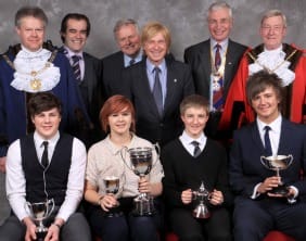 Winners and judges of the Michael Fabricant-Arthur Price of England Schools Speaking Competition. Pic: Alan Williamson Photography