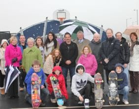 Residents at the opening of the new Sainte Foy recreation area