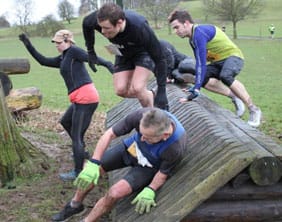 xtreme Athletes hurdling one of the obstacles at Catton Hall