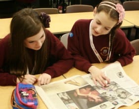 Students taking part in BBC School Report day