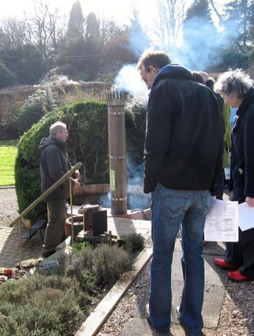 Visitors at the green homes event