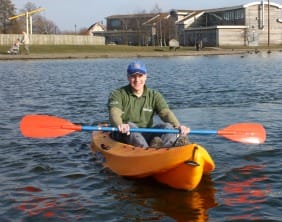 James_Myers_v2 James Myers tries out the paddle boats