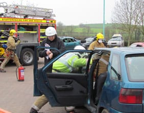 Lichfield firefighters during the Extrication Challenge