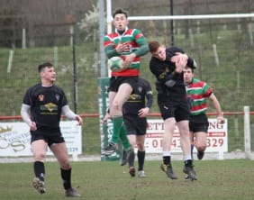 Matthew Wood leaps highest. Pic: Joanne Gough