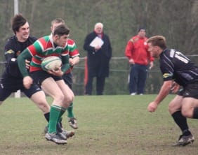 Matthew Wood tries to outfox the Wolverhampton defence. Pic: Joanne Gough