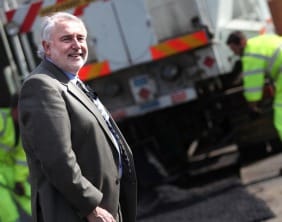 Cllr Mike Maryon sees the work of the pothole repair teams