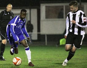Chasetown's Ramone Stephens goes on a run. Pic: Dave Birt