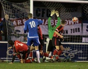 Steve Abbott scores for Chasetown. Pic: Dave Birt